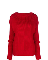 Женский красный свитер с круглым вырезом от Maison Flaneur