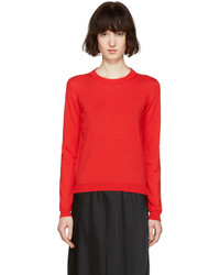Женский красный свитер с круглым вырезом от Maison Margiela