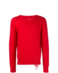 Мужской красный свитер с круглым вырезом от Maison Margiela