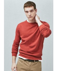 Мужской красный свитер с круглым вырезом от Mango Man