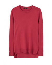 Женский красный свитер с круглым вырезом от Mango