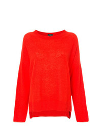 Женский красный свитер с круглым вырезом от Marc Cain