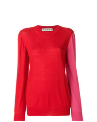 Женский красный свитер с круглым вырезом от Marni