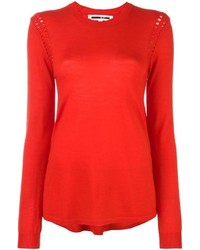 Женский красный свитер с круглым вырезом от McQ by Alexander McQueen