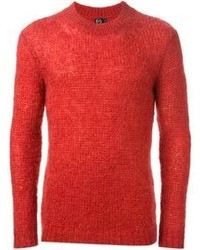 Мужской красный свитер с круглым вырезом от McQ by Alexander McQueen