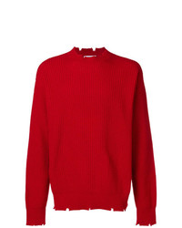 Мужской красный свитер с круглым вырезом от MSGM