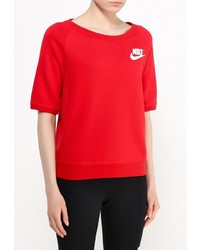 Женский красный свитер с круглым вырезом от Nike