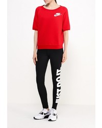 Женский красный свитер с круглым вырезом от Nike