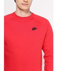 Мужской красный свитер с круглым вырезом от Nike