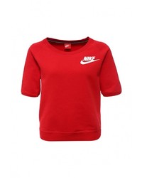 Женский красный свитер с круглым вырезом от Nike