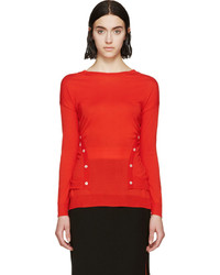Женский красный свитер с круглым вырезом от Nina Ricci
