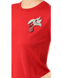 Женский красный свитер с круглым вырезом от No.21