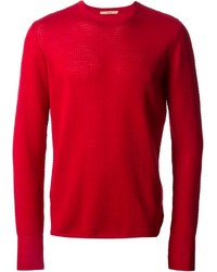 Мужской красный свитер с круглым вырезом от Nuur