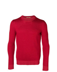 Мужской красный свитер с круглым вырезом от Nuur