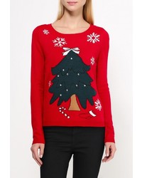 Женский красный свитер с круглым вырезом от Only