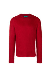 Мужской красный свитер с круглым вырезом от Paura