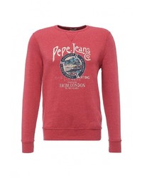 Мужской красный свитер с круглым вырезом от Pepe Jeans