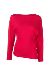 Женский красный свитер с круглым вырезом от Pinko