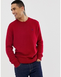 Мужской красный свитер с круглым вырезом от Polo Ralph Lauren