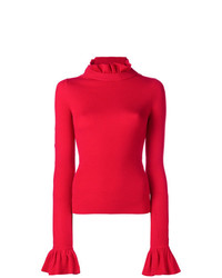 Женский красный свитер с круглым вырезом от Preen by Thornton Bregazzi