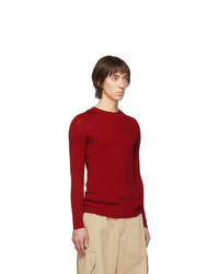 Мужской красный свитер с круглым вырезом от Judy Turner
