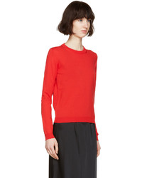 Женский красный свитер с круглым вырезом от Maison Margiela