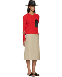 Женский красный свитер с круглым вырезом от Rag & Bone