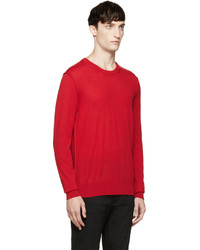 Мужской красный свитер с круглым вырезом от Dolce & Gabbana