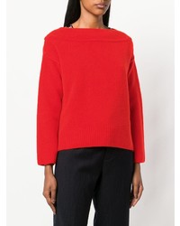 Женский красный свитер с круглым вырезом от Forte Forte