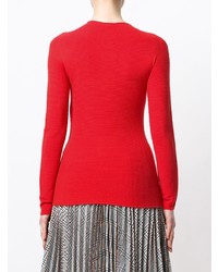 Женский красный свитер с круглым вырезом от Giorgio Armani
