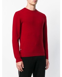 Мужской красный свитер с круглым вырезом от Moncler