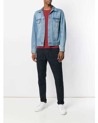 Мужской красный свитер с круглым вырезом от Eleventy