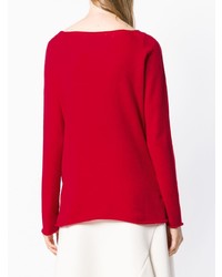 Женский красный свитер с круглым вырезом от Lamberto Losani