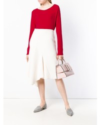 Женский красный свитер с круглым вырезом от Lamberto Losani