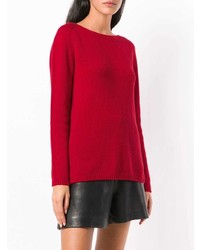Женский красный свитер с круглым вырезом от 'S Max Mara