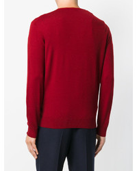 Мужской красный свитер с круглым вырезом от Cruciani