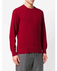Мужской красный свитер с круглым вырезом от Maison Flaneur