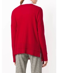 Женский красный свитер с круглым вырезом от Lamberto Losani