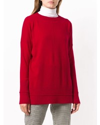 Женский красный свитер с круглым вырезом от Lamberto Losani