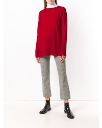 Женский красный свитер с круглым вырезом от Lamberto Losani