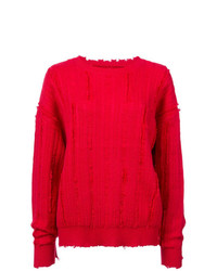 Женский красный свитер с круглым вырезом от RtA