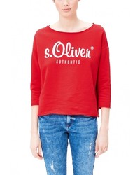 Женский красный свитер с круглым вырезом от s.Oliver