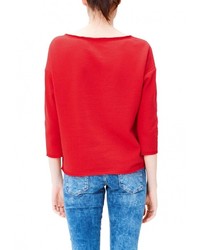 Женский красный свитер с круглым вырезом от s.Oliver