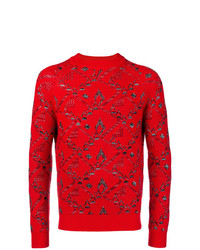 Мужской красный свитер с круглым вырезом от Saint Laurent