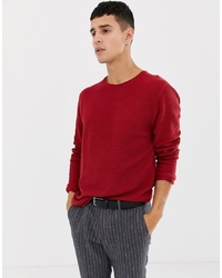 Мужской красный свитер с круглым вырезом от Selected Homme