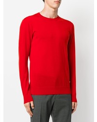 Мужской красный свитер с круглым вырезом от Versace