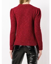 Женский красный свитер с круглым вырезом от Isa Arfen