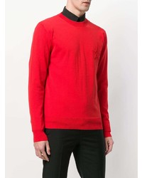 Мужской красный свитер с круглым вырезом от Givenchy
