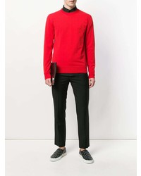 Мужской красный свитер с круглым вырезом от Givenchy