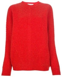 Женский красный свитер с круглым вырезом от Stella McCartney